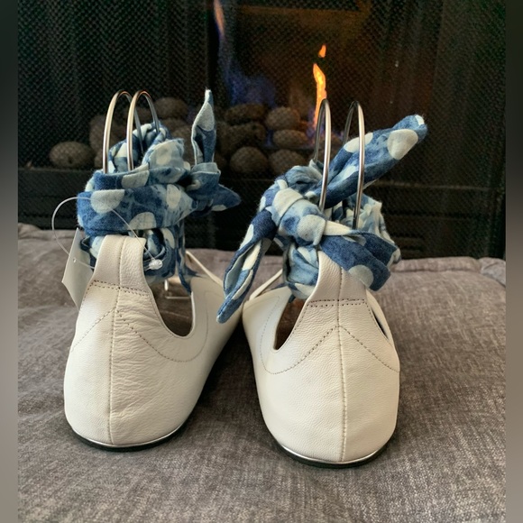 Sacha London White Leather sandals with Polkadot Ankle Tie-ups Size US6.5 / EU37 - Picture 4 of 6